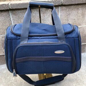 VTG SAMSONITE Duffle Bag Weekender Bag Canvas Blue Retro Shoulder Hand Travel